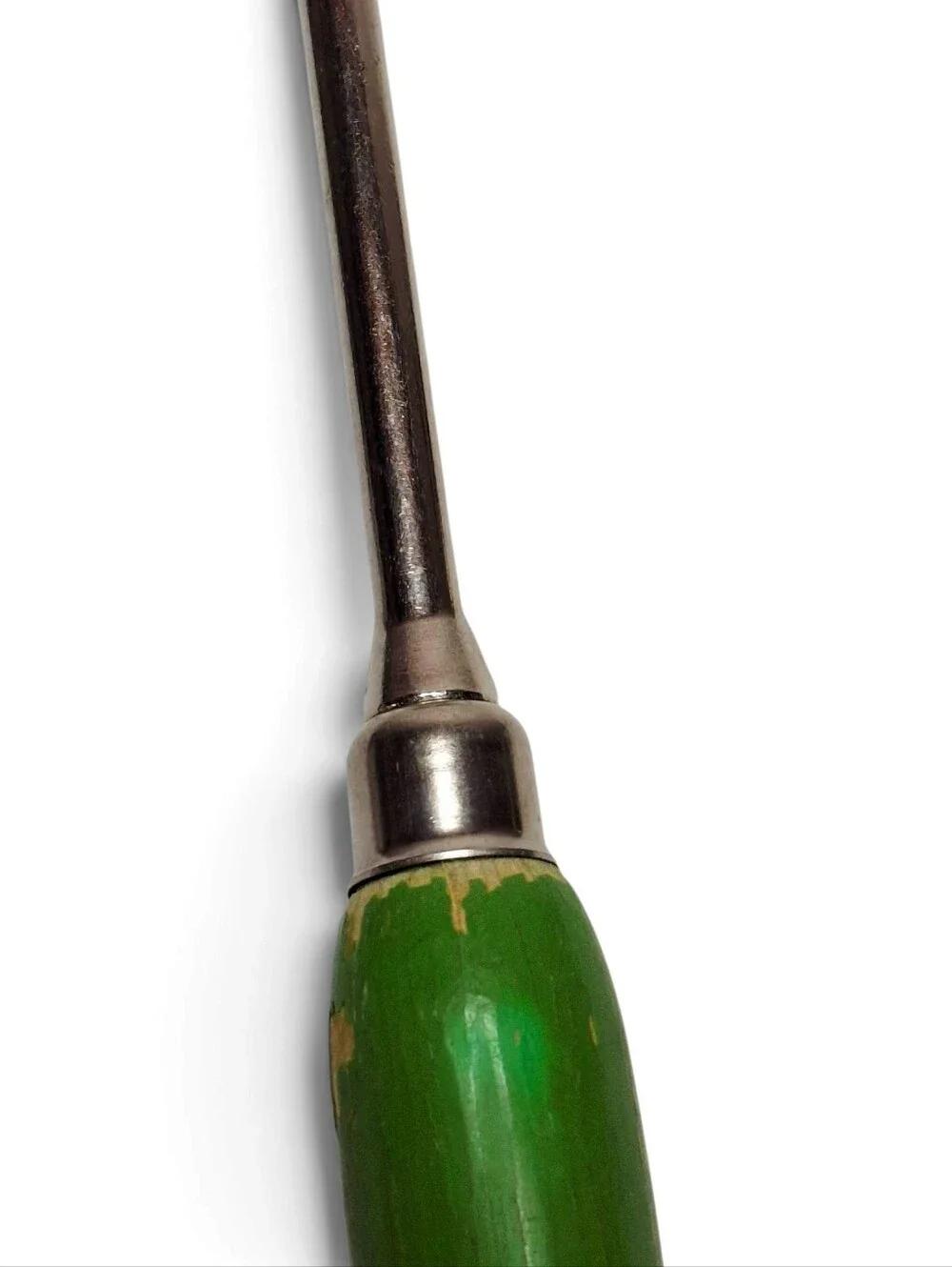 Vintage Green Ladle Wood Handle 1930s Tear Drop Bowl Farmhouse Kitchen Decor